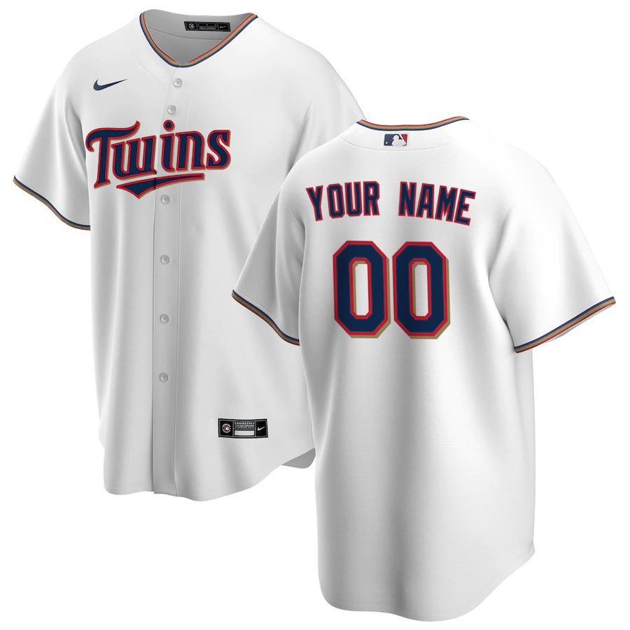 Youth Minnesota Twins Nike White Home Replica Custom MLB Jerseys->customized mlb jersey->Custom Jersey